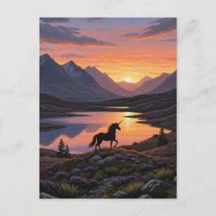 Unicorn i Cairngorms nationalpark Scotland Vykort