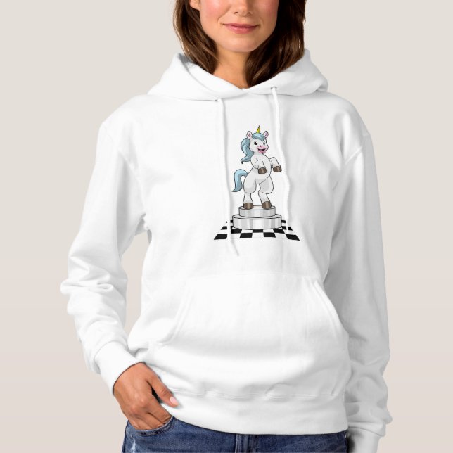 Unicorn i Chess som Chess biet Knight T Shirt (Framsida)