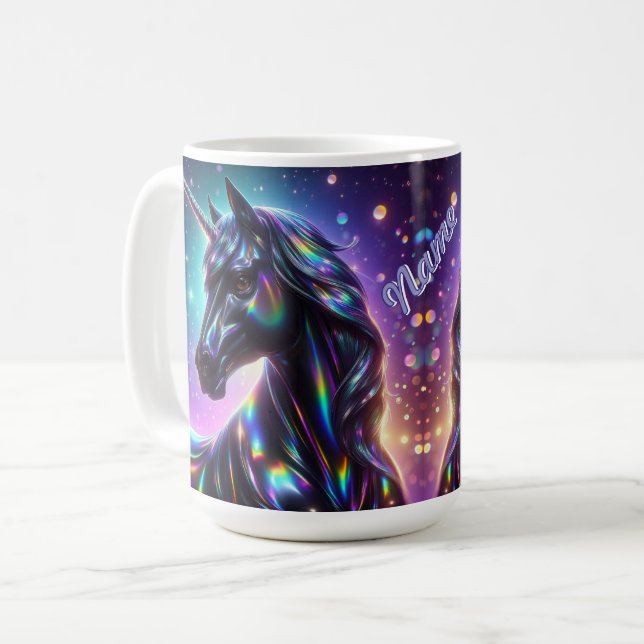 Unicorn i en magisk Gnistra-bakgrund Kaffemugg (Framsida vänster)