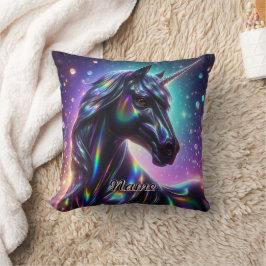 Unicorn i en magisk Gnistra-bakgrund Kudde