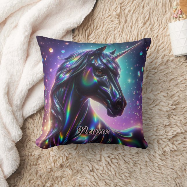 Unicorn i en magisk Gnistra-bakgrund Kudde (Filt)