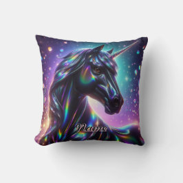 Unicorn i en magisk Gnistra-bakgrund Kudde