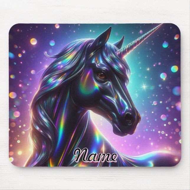 Unicorn i en magisk Gnistra-bakgrund Musmatta (Framsidan)