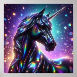 Unicorn i en magisk Gnistra-bakgrund Poster