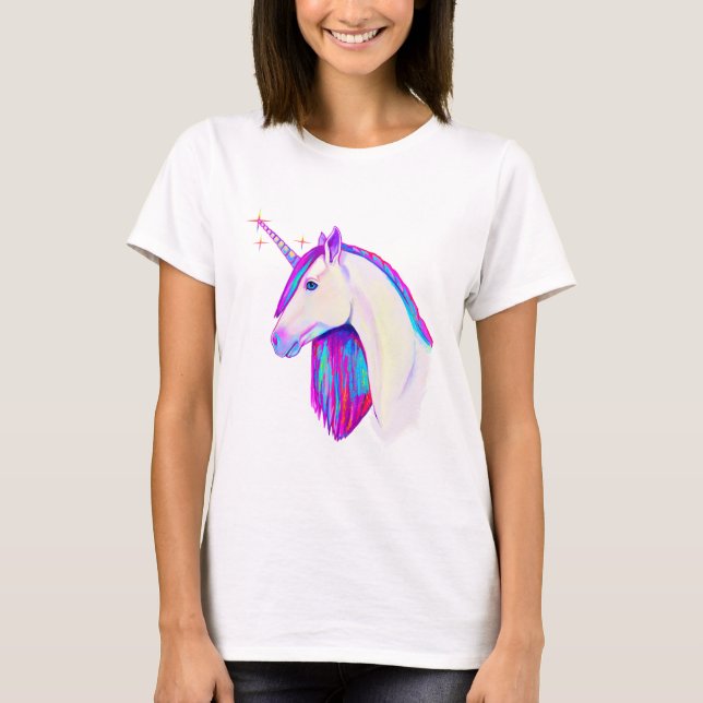 Unicorn i Färg Tee Shirt (Framsida)