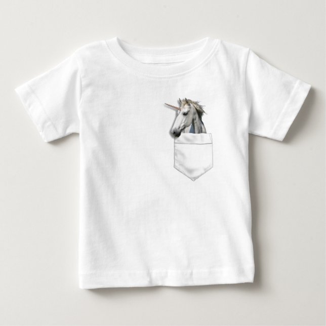 Unicorn i fickan tee shirt (Framsida)