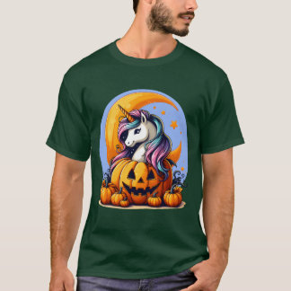 Unicorn i Halloween-pumppresenten T Shirt