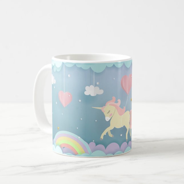 Unicorn i Himlar Kaffemugg (Framsida vänster)