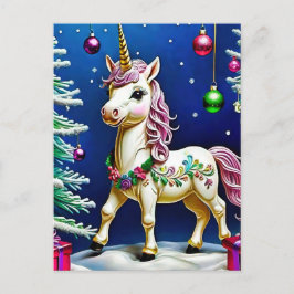 Unicorn i julas vykort