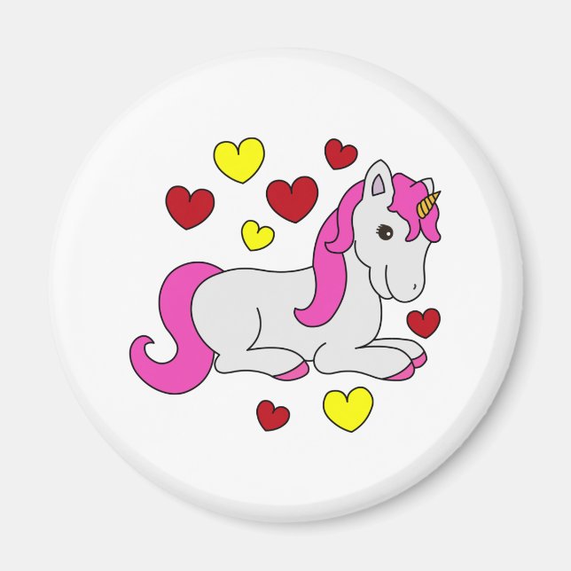 Unicorn i kärlek magnet (Framsidan)