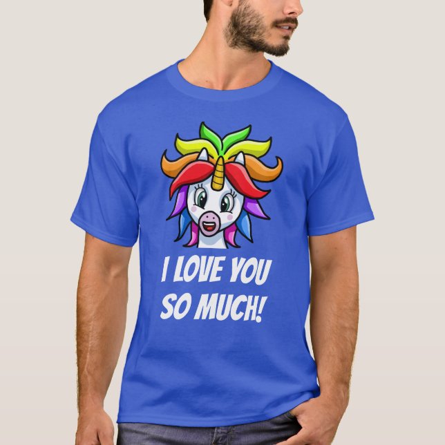 Unicorn I Kärlek You så roligt T Shirt (Framsida)