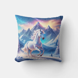 Unicorn i Majestic Snowy Mountains Kudde