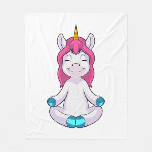 Unicorn i Meditate i Sitta Fleecefilt