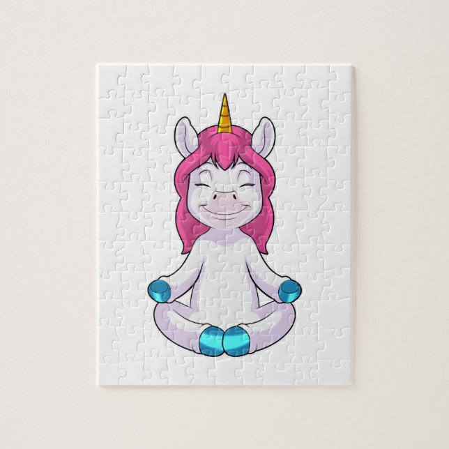Unicorn i Meditate i Sitta Pussel (Vertikal)