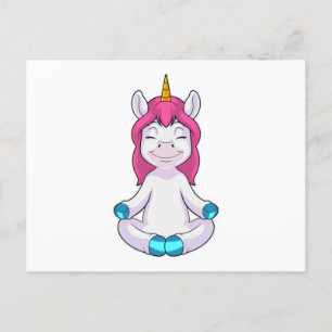 Unicorn i Meditate i Sitta Vykort