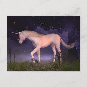 Unicorn i Misty Forest Glade Vykort
