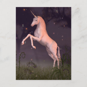 Unicorn i Moonlit Forest Glade Vykort