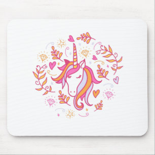 Unicorn i Rosa och Orange Musmatta