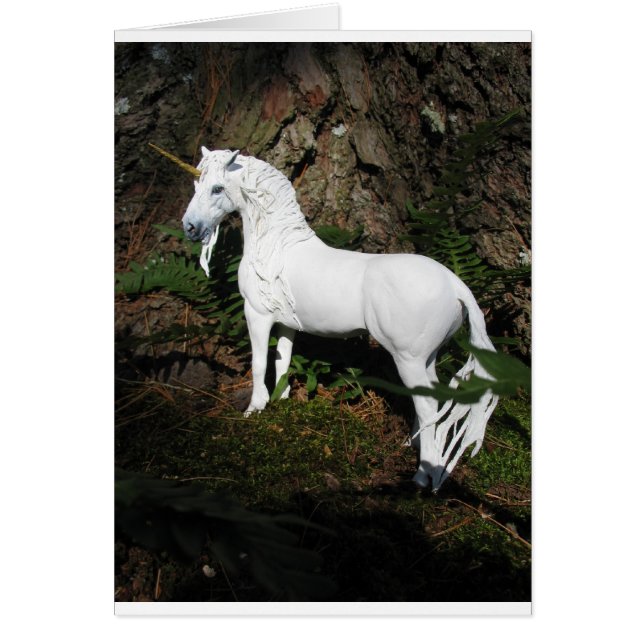 Unicorn i Skogen Hälsningskort (Framsidan)