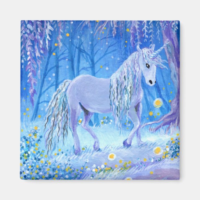 Unicorn i Skogen Magnet (Framsidan)