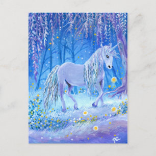 Unicorn i Skogen Vykort