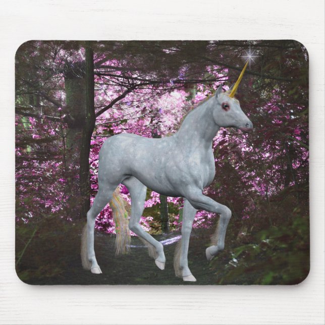 Unicorn i skogfantasin Mousepad Musmatta (Framsidan)