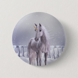 Unicorn i Snö Knapp