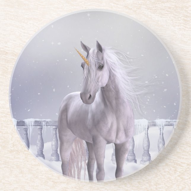 Unicorn i Snö Underlägg (Framsidan)