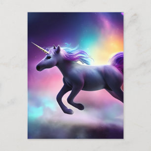 Unicorn i Space-vykort Vykort