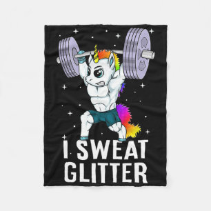 Unicorn I Sweat Glitter Funny Gym Workout Manar Wo Fleecefilt