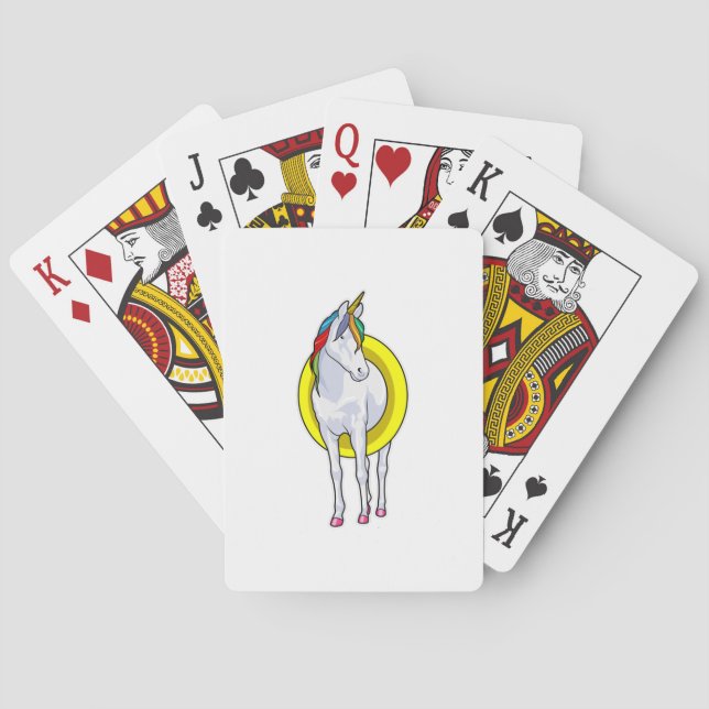 Unicorn i Swimming med Simma ring Casinokort (Baksidan)