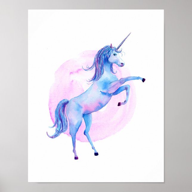 Unicorn i vattenfärger poster (Framsidan)