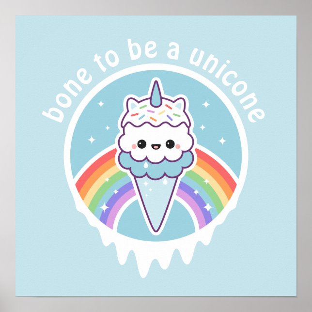 Unicorn Ice Cream Cone Poster (Framsidan)