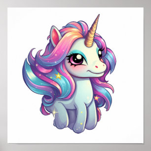 Unicorn-illustration för tecknad poster