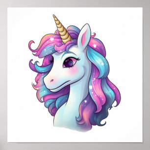 Unicorn-illustration för tecknad poster