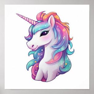 Unicorn-illustration för tecknad poster