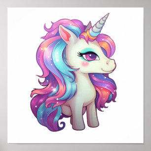Unicorn-illustration för tecknad poster