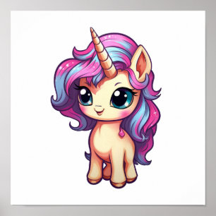 Unicorn-illustration för tecknad poster