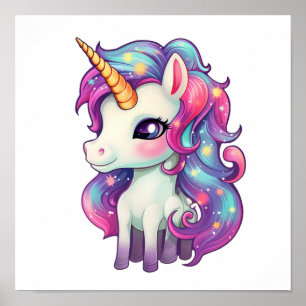 Unicorn-illustration för tecknad poster