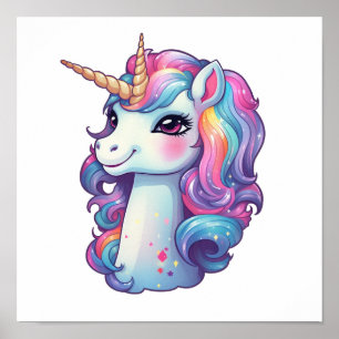 Unicorn-illustration för tecknad poster