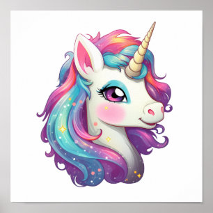 Unicorn-illustration för tecknad poster