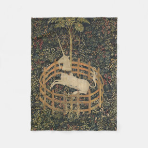 Unicorn in Captivity, Medieval Tapestry Fleecefilt