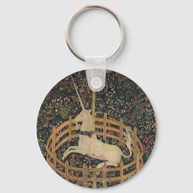 Unicorn in Captivity, Medieval Tapestry Nyckelring (Framsida)