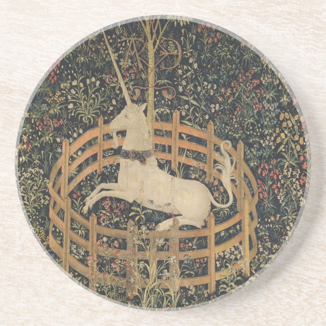 Unicorn in Captivity, Medieval Tapestry Underlägg (Framsidan)