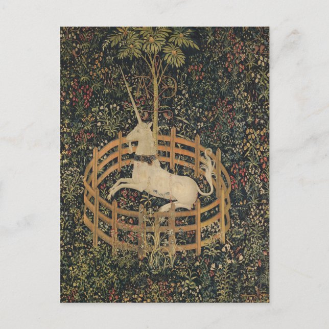 Unicorn in Captivity, Medieval Tapestry Vykort (Framsida)
