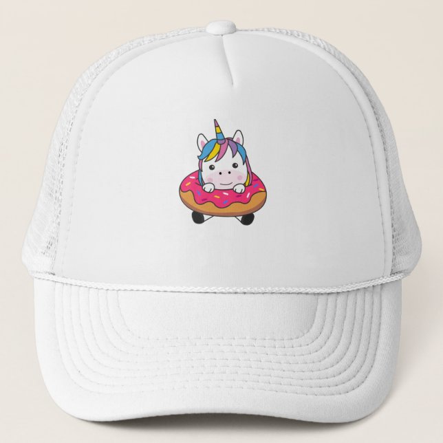 Unicorn in Donut Unicorns är cute Animal Girons Keps (Framsida)