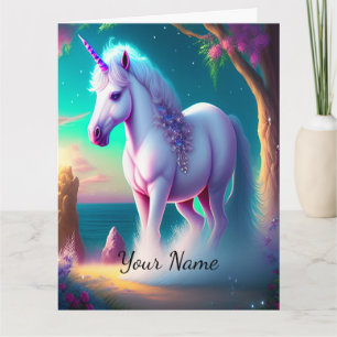 Unicorn in Forest Art Print Kort