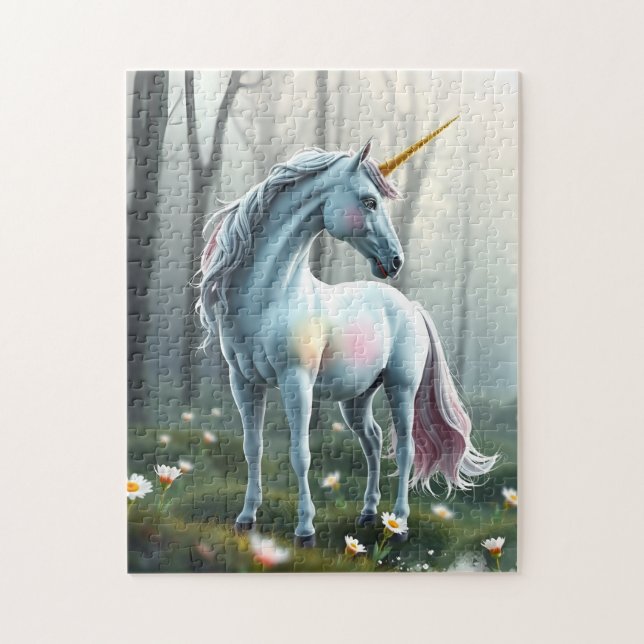 Unicorn In Forest Pussel (Vertikal)