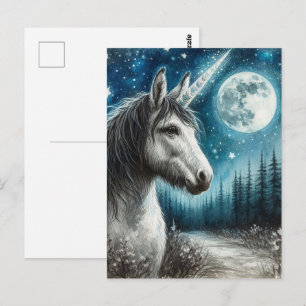 Unicorn in Forest Vykort