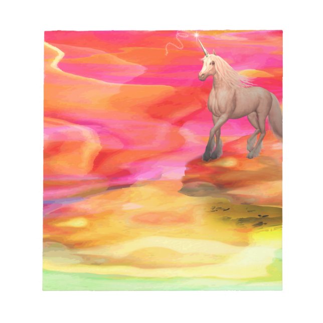 Unicorn in Payed Desert Anteckningsblock (Framsida)